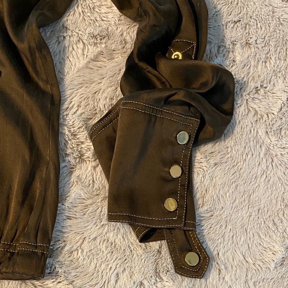 Cache Brown Utility Jacket With Gold Accents - image 4
